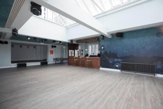 Photo of The Space at the Fellowship and Star, including stage and bar