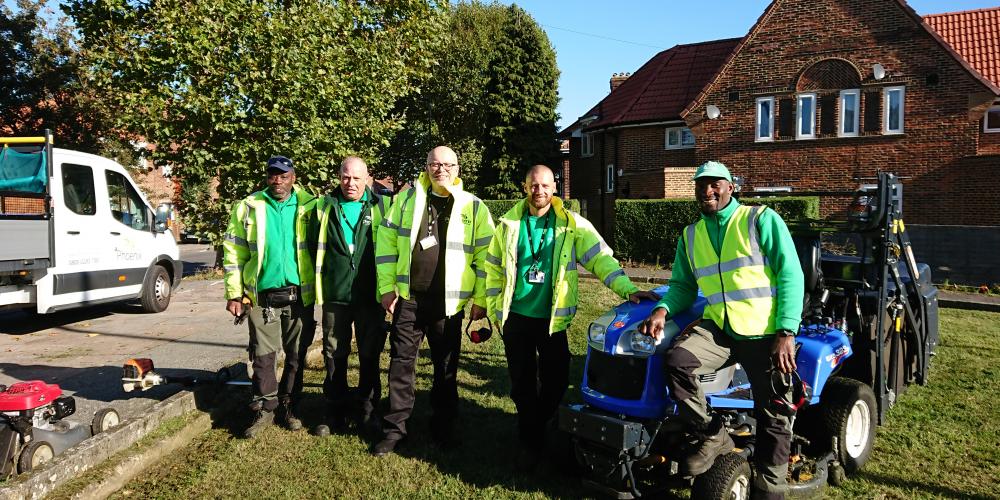 A photo of some of the members of the Grounds Maintenance team